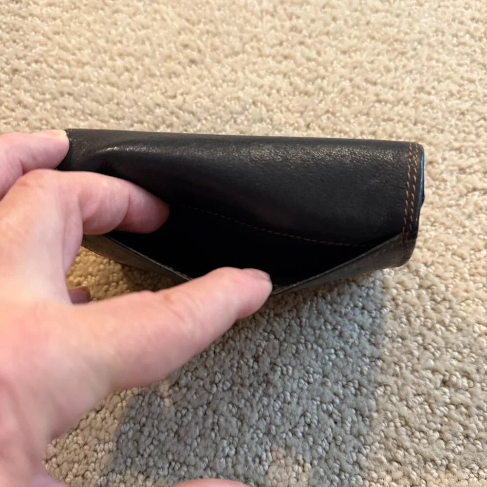 Lloyd Baker Women's Leather Wallet Multi Fold Black 2 Flaps and Zip Coin Pocket